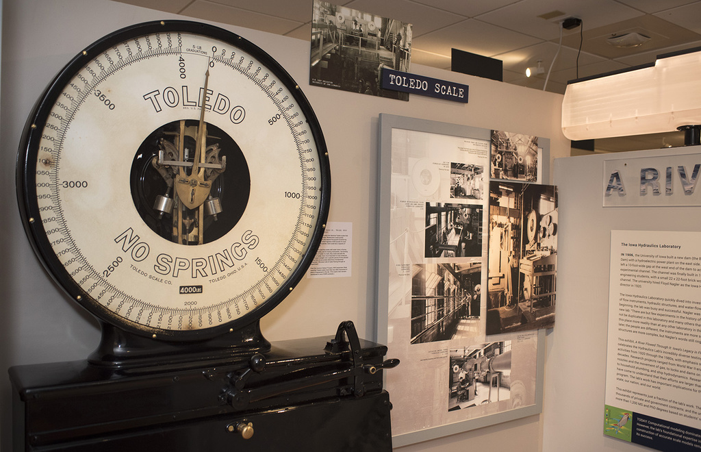 A restored Toledo water scales welcomed visitors to the exhibit.